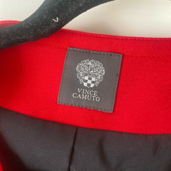 Red and black leather blazer- VINCE CAMUTO - Picture 3 of 10